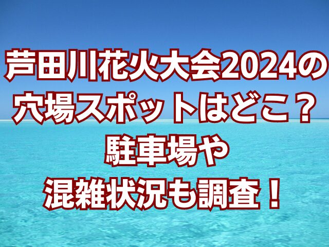 芦田川花火大会2024の穴場スポットはどこ？駐車場や混雑状況も調査！